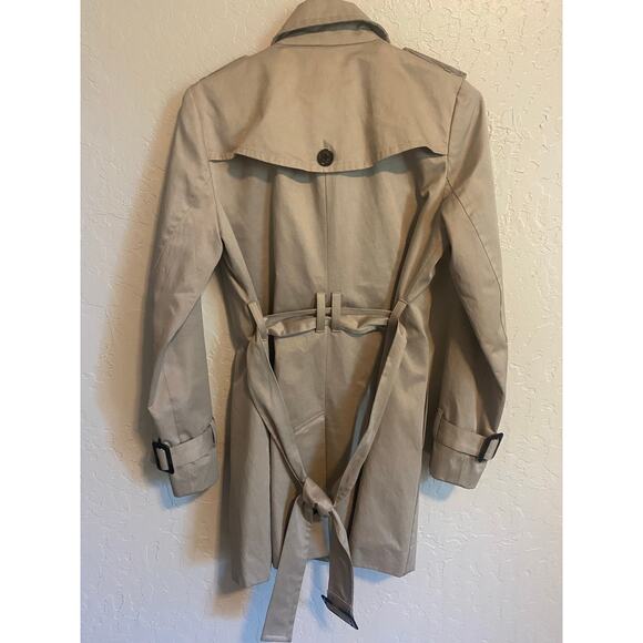 Banana Republic Women's Size S Trench Coat Belted Lined Single Breasted Khaki - Picture 2 of 8